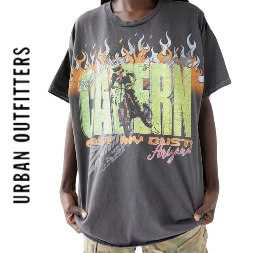 NEW UO Urban Outfitters Eat My Dust Oversized Graphic Shirt T-Shirt Tee OS